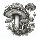 magic mushroom  tattoo design idea