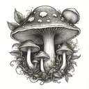 magic mushroom  tattoo design idea