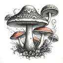 magic mushroom  tattoo design idea