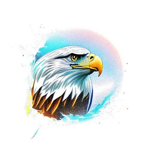 A majestic eagle soaring over a mountain range tattoo design idea