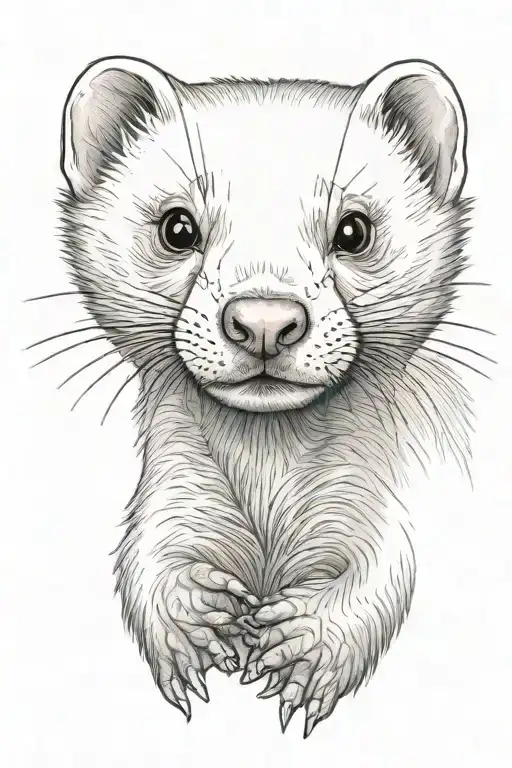 an albino ferret with red eyes  tattoo design idea