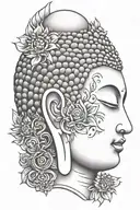 buddha face tattoo design idea