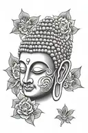 buddha face tattoo design idea