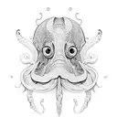 humanoid cuttlefish tattoo design idea