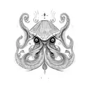 humanoid cuttlefish tattoo design idea
