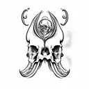 cuttlefish with a human skull  tattoo design idea