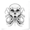 cuttlefish with a human skull  tattoo design idea
