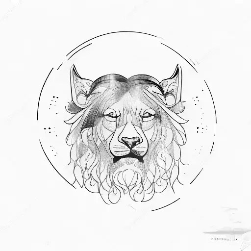 A minimalist design of Avicii's face merged with a serene waterfall scene tattoo design idea
