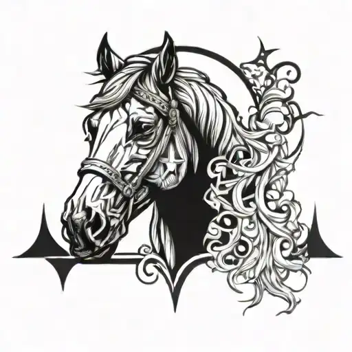half horse head and half star. Badass tattoo design tattoo design idea