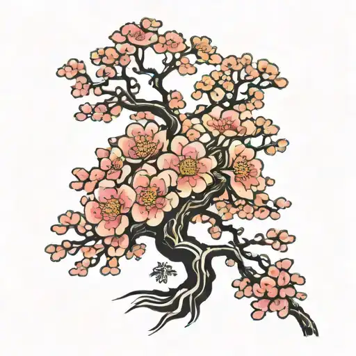 Cherry Blossom tree tattoo design idea