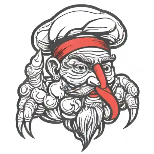 middle finger with chef hat tattoo design idea