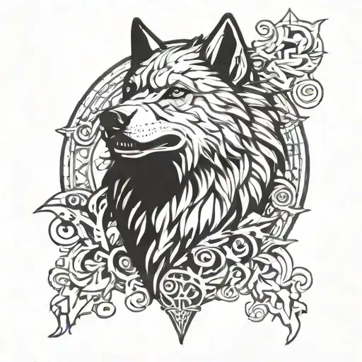 game of thrones stark wolf tattoo design idea