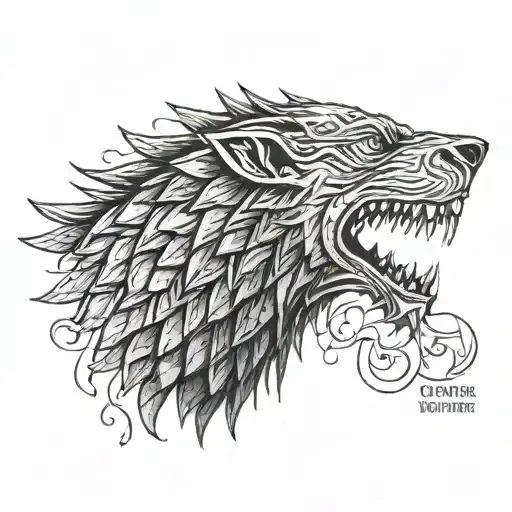 game of thrones the night's watch stark wolf tattoo design idea