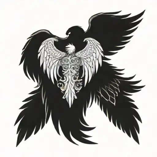 game of thrones the night's watch angel wings tattoo design idea
