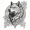 game of thrones stark wolf tattoo design idea