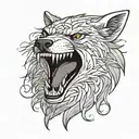game of thrones stark wolf tattoo design idea