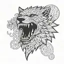 game of thrones stark wolf tattoo design idea