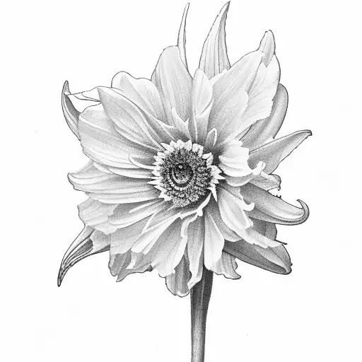 daffodil, gladiolus and gerber daisy tattoo design idea