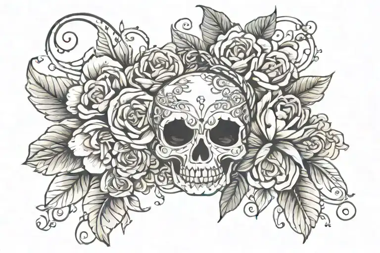 garter thigh tattoo design idea