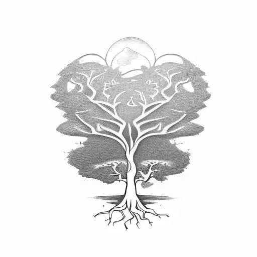 Tree of Life and Africa  tattoo design idea