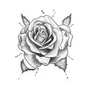 cross roses tattoo design idea