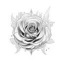 cross roses tattoo design idea