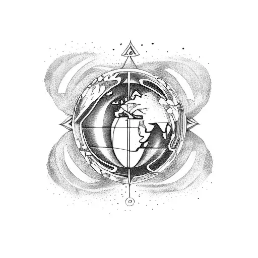 earth sign tattoo design idea