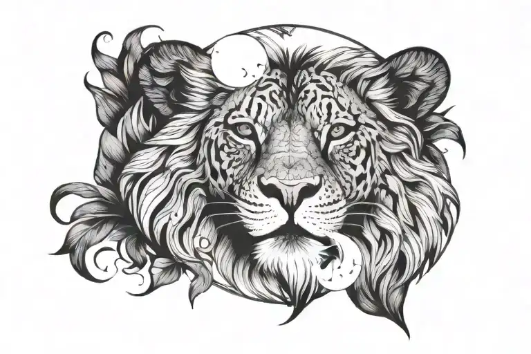 quote saying "I never saw a wild thing sorry for itself" with a lion  tattoo design idea