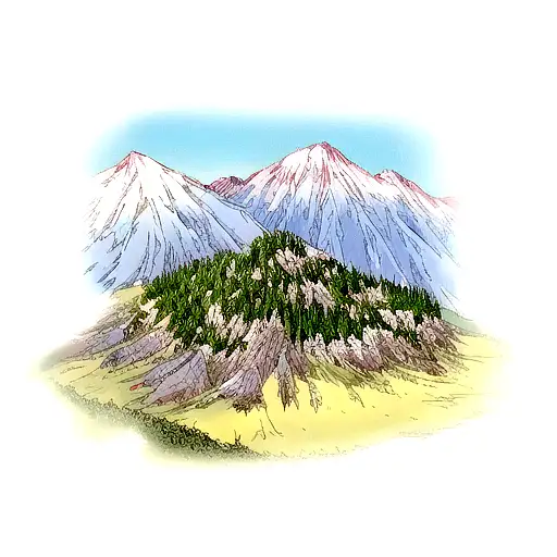 Mountain Scene tattoo design idea