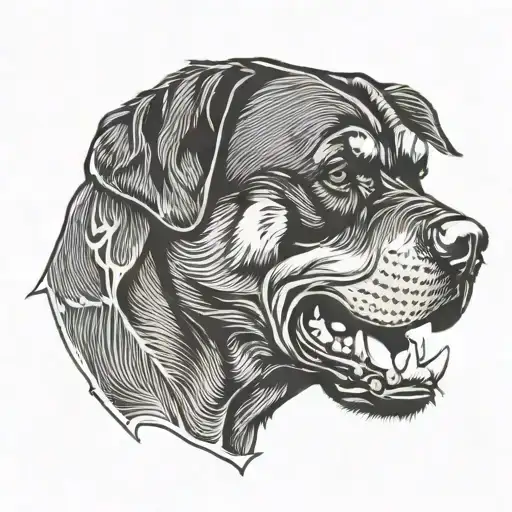 growling rottweiler sideview tattoo design idea