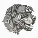 growling rottweiler sideview tattoo design idea