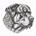 growling rottweiler sideview tattoo design idea