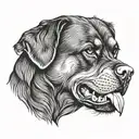 growling rottweiler sideview tattoo design idea