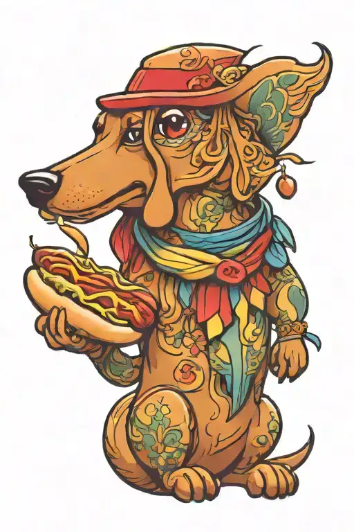 hot dog chat tattoo design idea