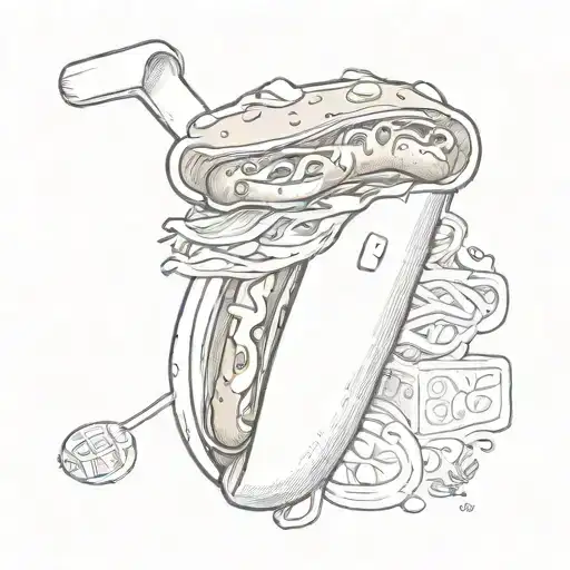 hot dog chat tattoo design idea