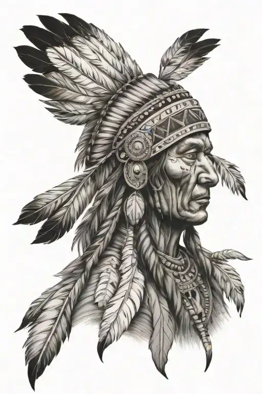 Indian chief grizzly bear Choctaw  tattoo design idea