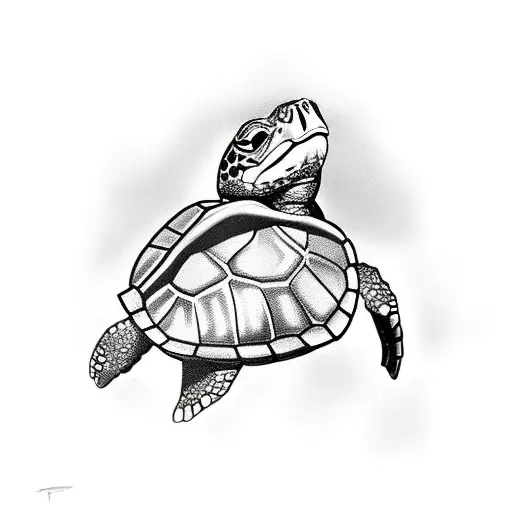 Turtle with boxing gloves tattoo design idea