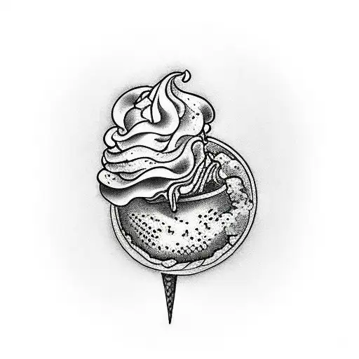 diligence, responsibility and ice cream. tattoo design idea
