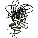 skeleton fish with scorpion  tattoo design idea