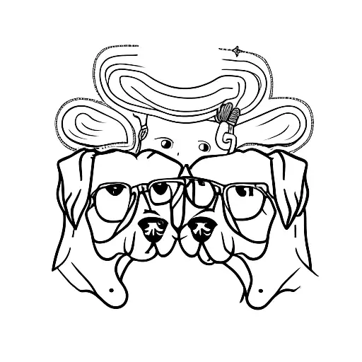 dog and owner tattoo design idea