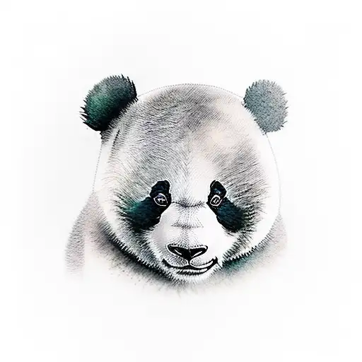 baby panda and mom  tattoo design idea