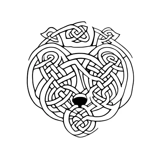 Celtic Knot in the Shape of a Wolf tattoo design idea