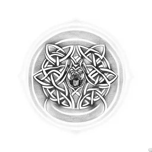 Celtic Knot in the Shape of a Wolf tattoo design idea