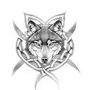 Celtic Knot in the Shape of a Wolf tattoo design idea