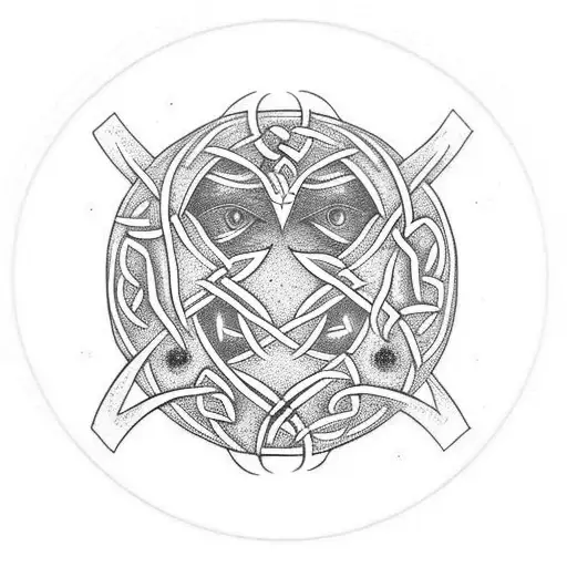 Moon celtic tattoo design idea