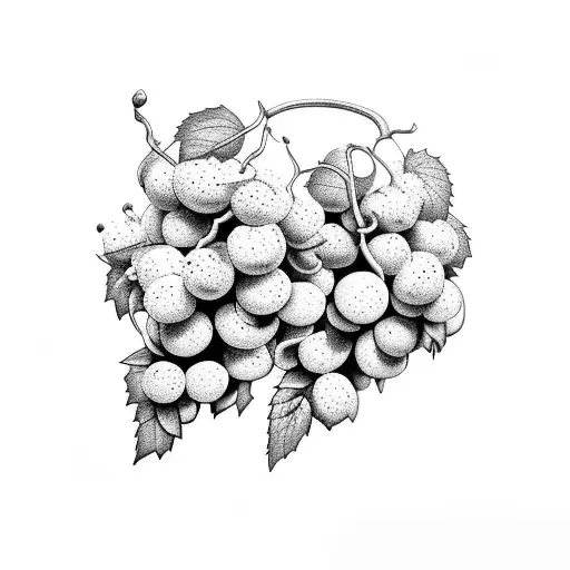 coffee and hops plants intertwined wirh wine grapes tattoo design idea