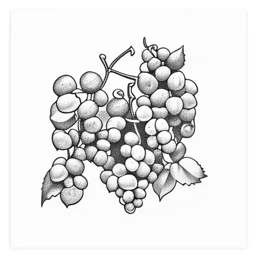 coffee plant mixed with hops and wine grapes tattoo design idea