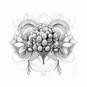 coffee and hops plants intertwined with grapes tattoo design idea