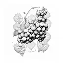 coffee and hops plants intertwined with grapes tattoo design idea