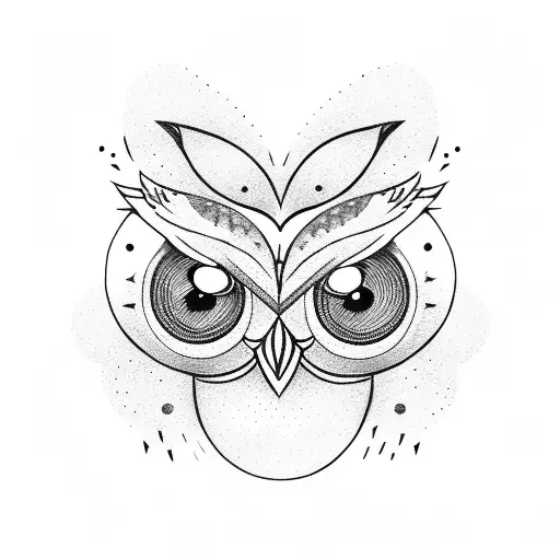 Owl autumn  tattoo design idea